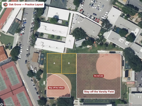 Oak Grove practice field map