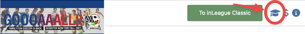How to access AYSOU by clicking the graduation cap icon in the upper right of InLeague