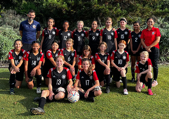 Pasadena's Girls 14U NEXT team, Rose City FC, who placed 2nd in the 2023 Camarillo Cup Club Invitational